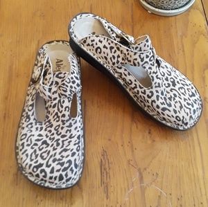 Alegria leopard print clogs/mules